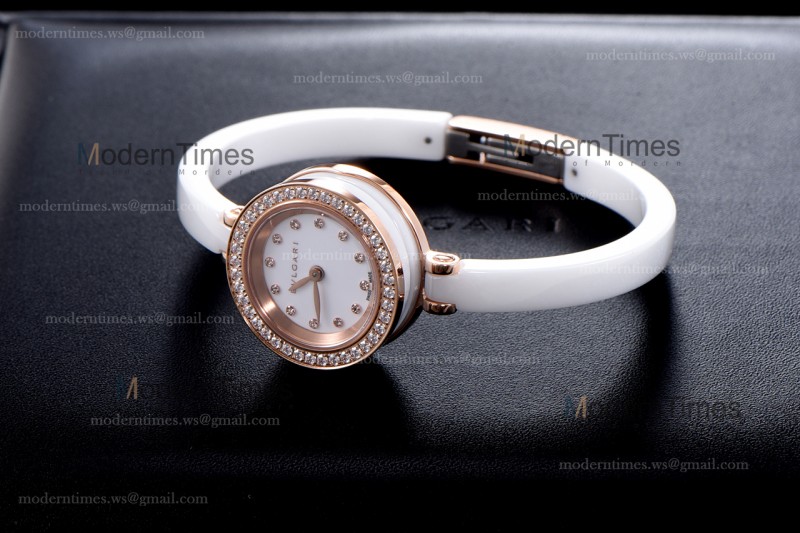 Bvlgari Bzero1 Series Diams RG/LE Wht/Wht ZLO Quartz 102398 BZ23WSGDL/12