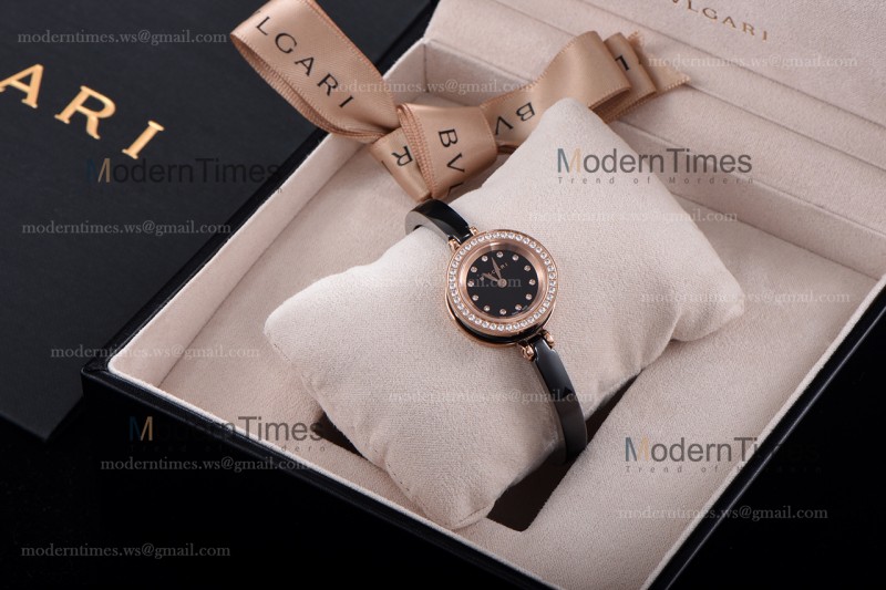 Bvlgari Bzero1 Series Diams RG PVD/PVD Blk ZLO Quartz 102087 BZ23BSGCC/12.M