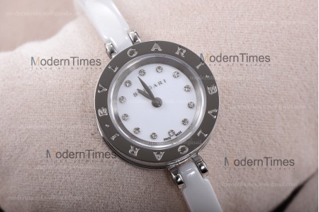 Bvlgari Bzero1 Series Diams SS/LE Wht/Wht ZLO Quartz 102086 BZ23WSCC.M