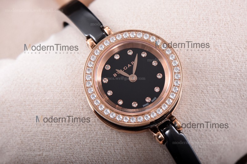 Bvlgari Bzero1 Series Diams RG PVD/PVD Blk ZLO Quartz 102087 BZ23BSGCC/12.M