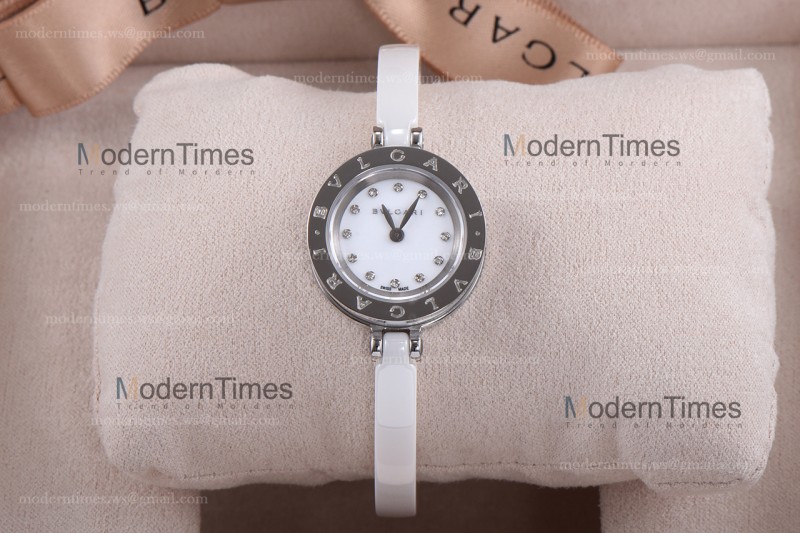 Bvlgari Bzero1 Series Diams SS/LE Wht/Wht ZLO Quartz 102086 BZ23WSCC.M