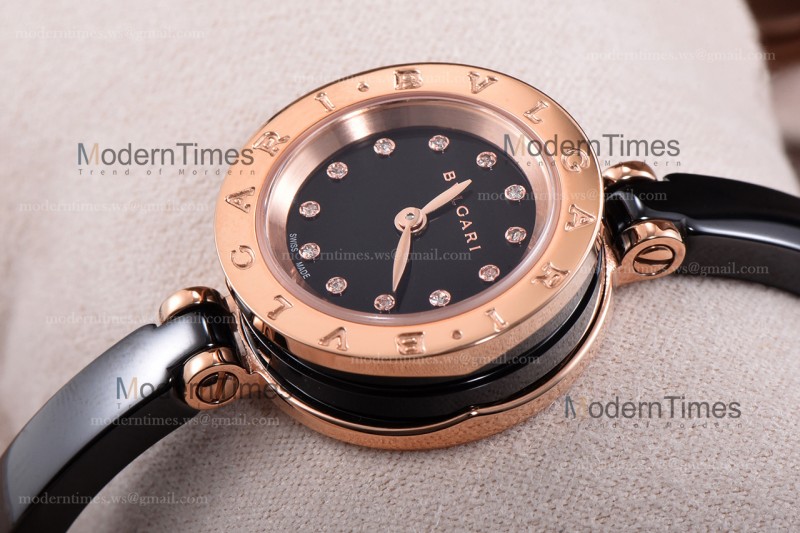Bvlgari Bzero1 Series Diams RG PVD/PVD Blk ZLO Quartz 102087 BZ23BSGCC/12.M