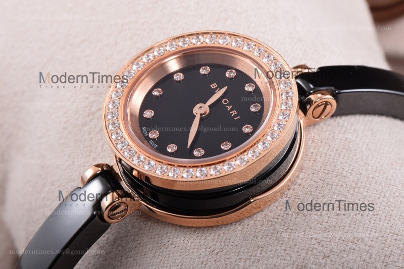 Bvlgari Bzero1 Series Diams RG PVD/PVD Blk ZLO Quartz 102087 BZ23BSGCC/12.M