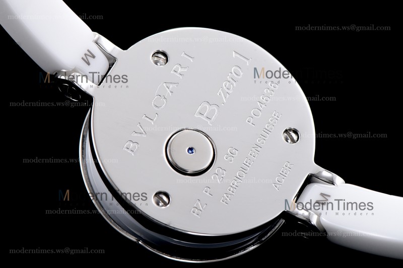 Bvlgari Bzero1 Series Diams SS/LE Wht/Wht ZLO Quartz 102086 BZ23WSCC.M