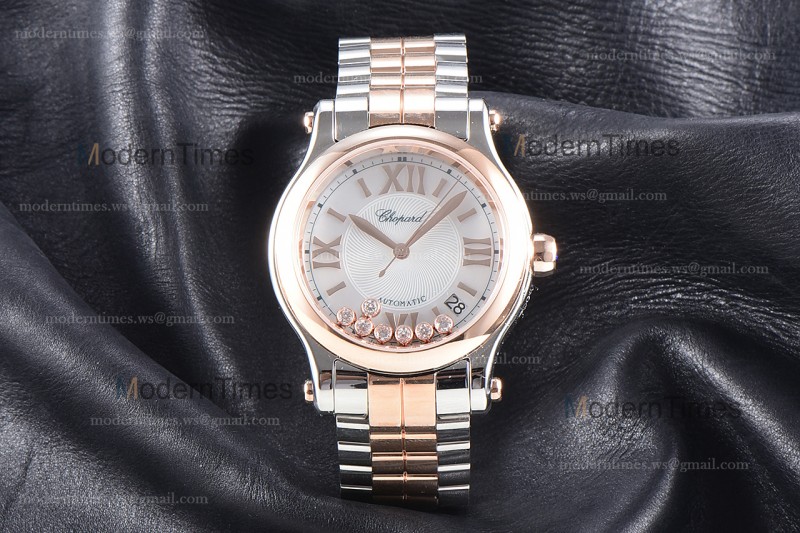 Chopard Happy Diamonds Sapphire RG/RG TT Wht YFF ASIA2892-2 Automatic 278559-6009