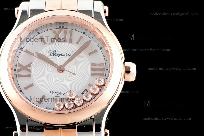 Chopard Happy Diamonds Sapphire RG/RG TT Wht YFF ASIA2892-2 Automatic 278559-6009