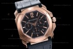 Bvlgari OCTO Series RG/LE Wht/Blk ZLO Quartz 102115 BGOP41BGLDCH