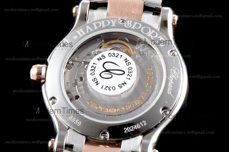 Chopard Happy Diamonds Sapphire RG/RG TT Wht YFF ASIA2892-2 Automatic 278559-6009