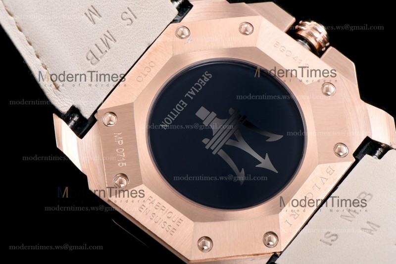 Bvlgari OCTO Series RG/LE Blk/Blk ZLO Quartz 102115 BGOP41BGLDCH