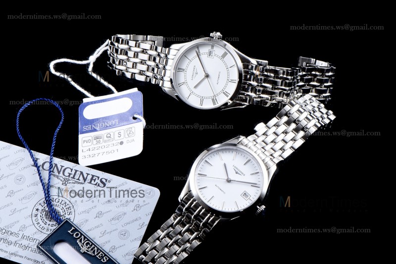 Longines Conquest Classic Series SS/SS Wht TWF Automatic L4.898.4.11.6