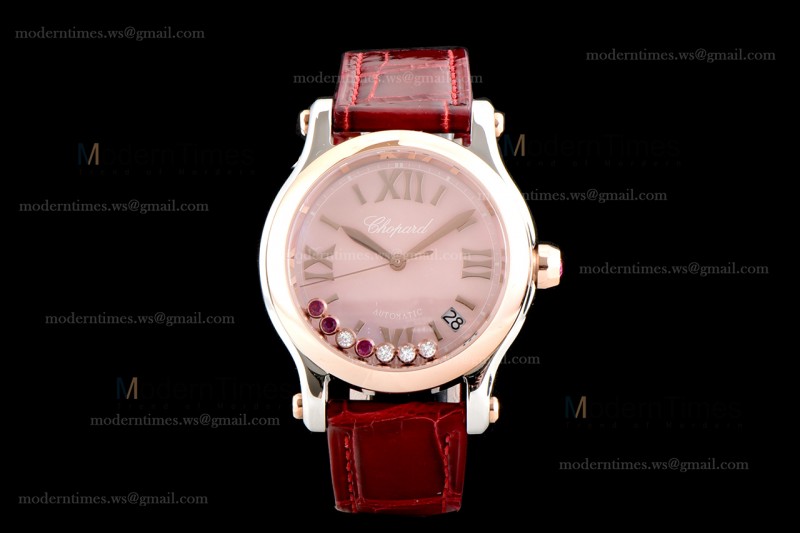 Chopard Happy Diams Sapphire RG/LE TT Pin/Red YFF ASIA2892-2 Automatic Happy Sport