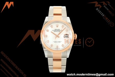 Rolex - Datejust 126231 36mm Oys Flt 904L RG/SS Wht/MOP/Dia ARF SH3235 | 롤렉스 - 데이트저스트 126231 36mm 오이스 플렛 904L RG/SS 화이트/MOP/직경 ARF SH3235