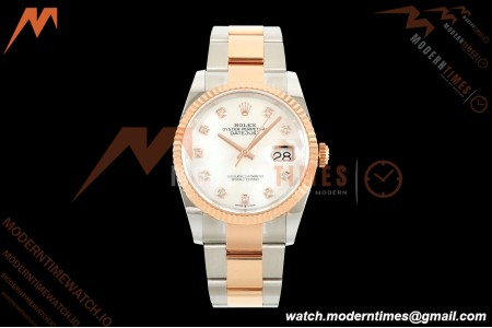 Rolex - Datejust 126231 36mm Oys Flt 904L RG/SS Wht/MOP/Dia ARF SH3235 | 롤렉스 - 데이트저스트 126231 36mm 오이스 플렛 904L RG/SS 화이트/MOP/직경 ARF SH3235