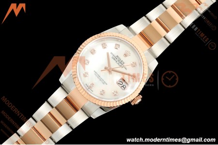 Rolex - Datejust 126231 36mm Oys Flt 904L RG/SS Wht/MOP/Dia ARF SH3235 | 롤렉스 - 데이트저스트 126231 36mm 오이스 플렛 904L RG/SS 화이트/MOP/직경 ARF SH3235