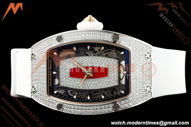 Richard Mille - RM07-01 Snow Set Diamond Crested Wht/RU Red Lips ZF Asian CRMA2