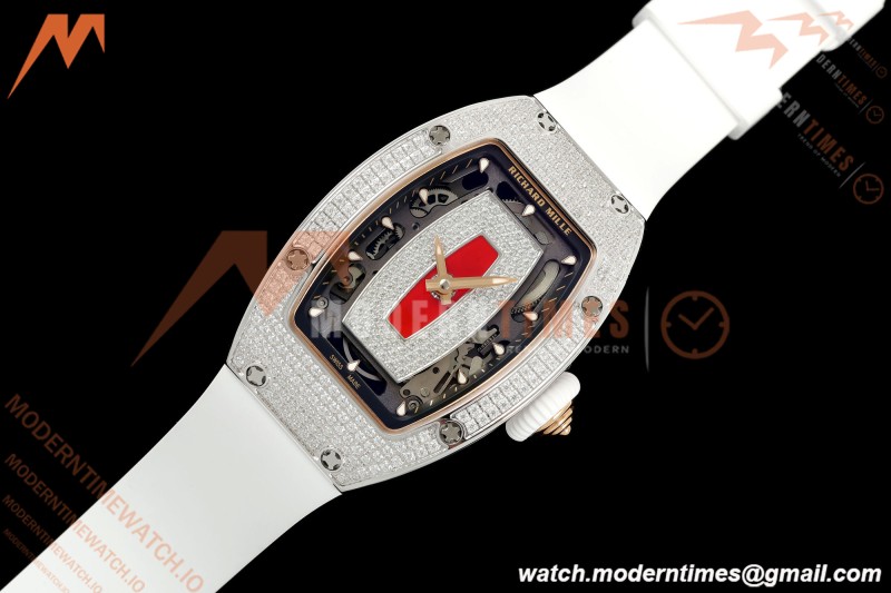 Richard Mille - RM07-01 Snow Set Diamond Crested Wht/RU Red Lips ZF Asian CRMA2