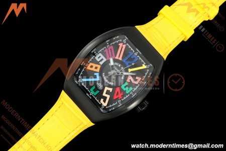 Franck Muller - Vanguard V45 Black PVD/NY Orange Leather Strap ABF A2824