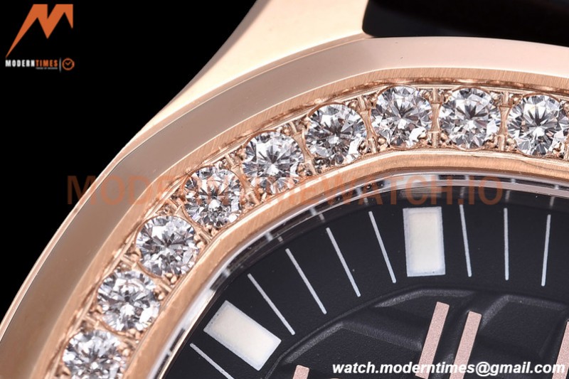 Patek Philippe - Aquanaut Lady 5068R 36mm Diamond RG/RU Black PPF Swiss Qtz