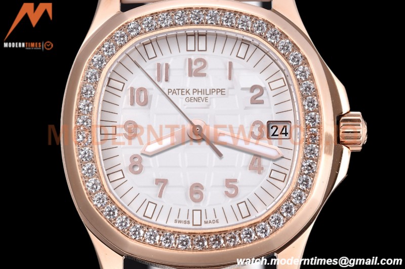 Patek Philippe - Aquanaut Lady 5068R 36mm Diamond RG/RU White PPF A324