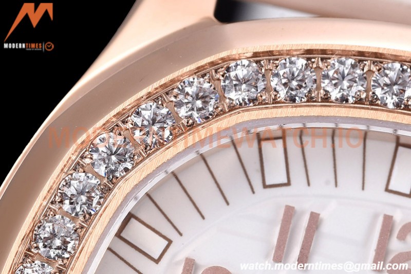 Patek Philippe - Aquanaut Lady 5068R 36mm Diamond RG/RU White PPF A324