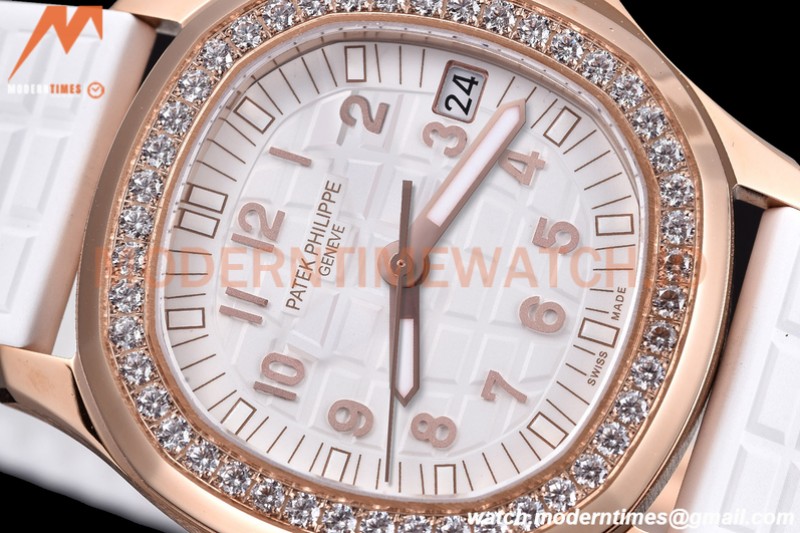 Patek Philippe - Aquanaut Lady 5068R 36mm Diamond RG/RU White PPF A324