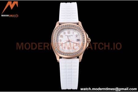 Patek Philippe - Aquanaut Lady 5068R 36mm Diamond RG/RU White PPF Swiss Quartz
