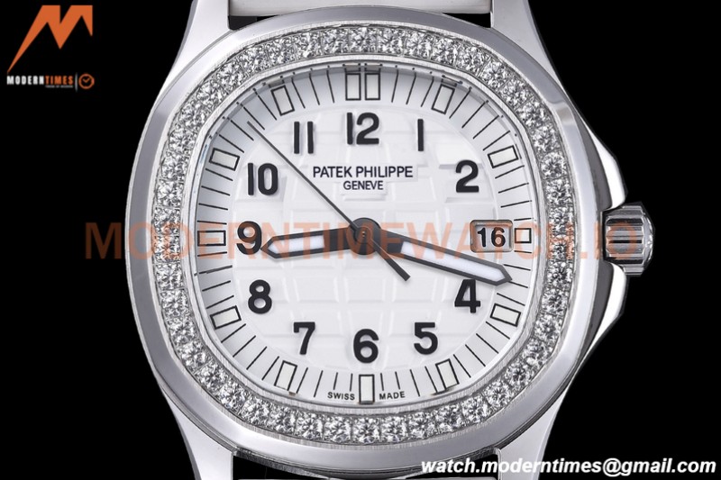 Patek Philippe - Aquanaut Lady 5067A 36mm Diamond SS/RU White PPF Swiss Quartz