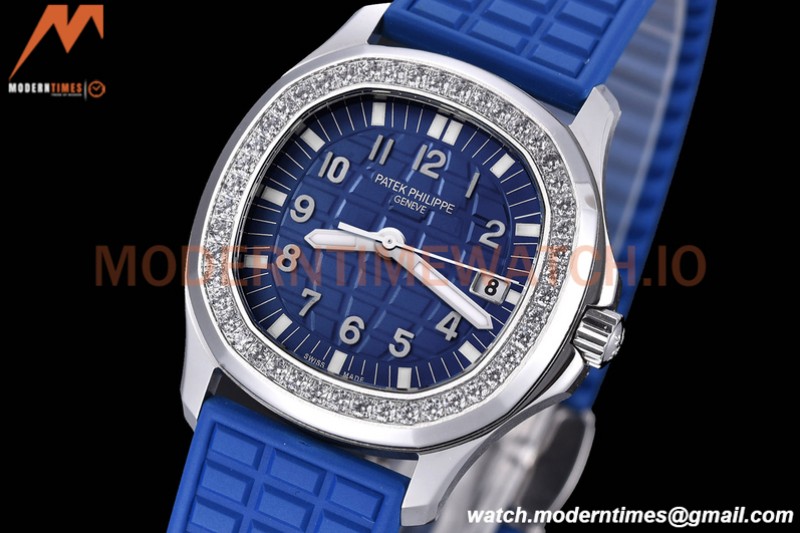 Patek Philippe - Aquanaut Lady 5067A 36mm Diamond SS/RU Blue PPF Swiss Quartz