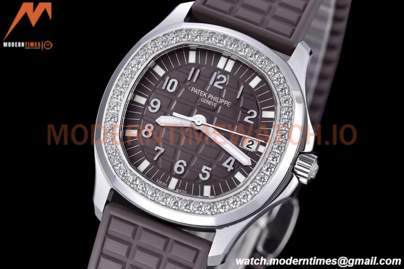 Patek Philippe - Aquanaut Lady 5067A 36mm Diamond SS/RU Brown PPF Swiss Quartz