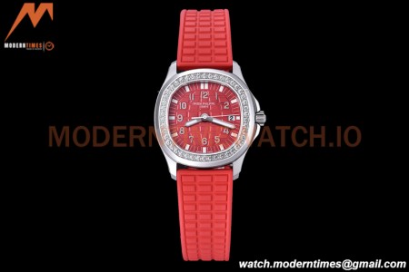 Patek Philippe - Aquanaut Lady 5067A 36mm Diamond SS/RU Red PPF Swiss Quartz