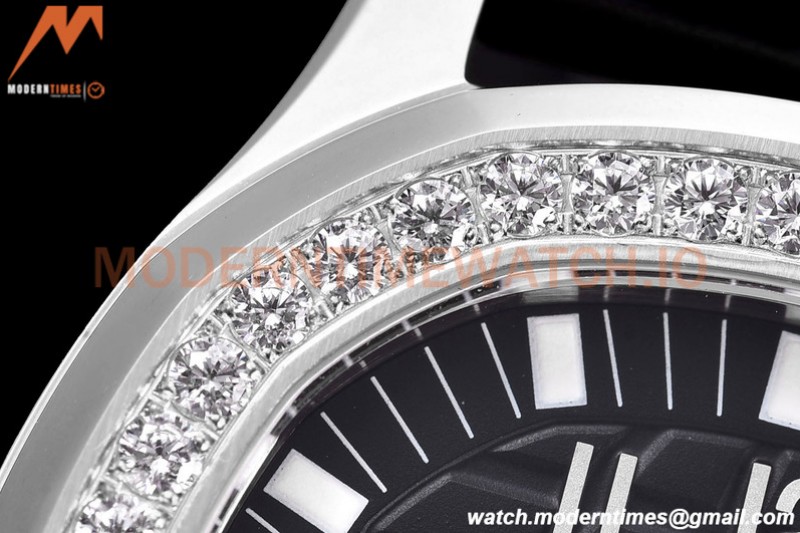 Patek Philippe - Aquanaut Lady 5067A 36mm Diamond SS/RU Black PPF Swiss Quartz