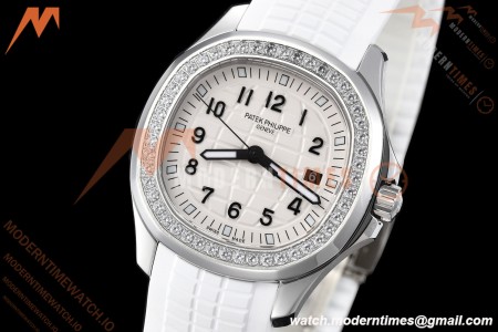 Patek Philippe - Aquanaut 5267 38.8mm SS/RU Dia/Num White Dial ZF Swiss Qtz | 파텍 필립 - 아쿠아넛 5267 38.8mm SS/RU 직경/숫자 화이트 다이얼 ZF 스위스 Qtz