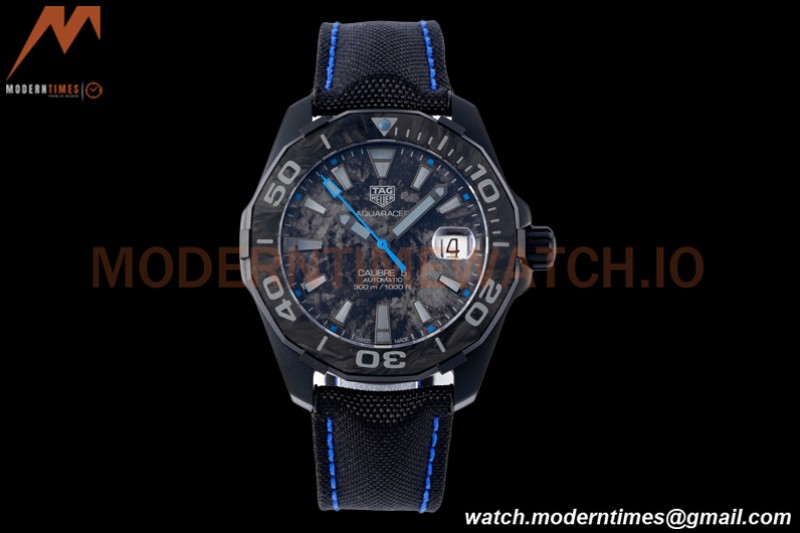 Tag Heuer - Aquaracer Caliber 5 41mm PVD/NY Carbon Black/Blue TARF SW200