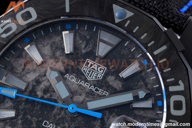 Tag Heuer - Aquaracer Caliber 5 41mm PVD/NY Carbon Black/Blue TARF SW200