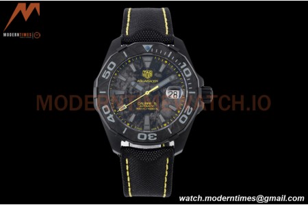 Tag Heuer - Aquaracer Caliber 5 41mm PVD/NY Carbon Black/Yelw TARF SW200