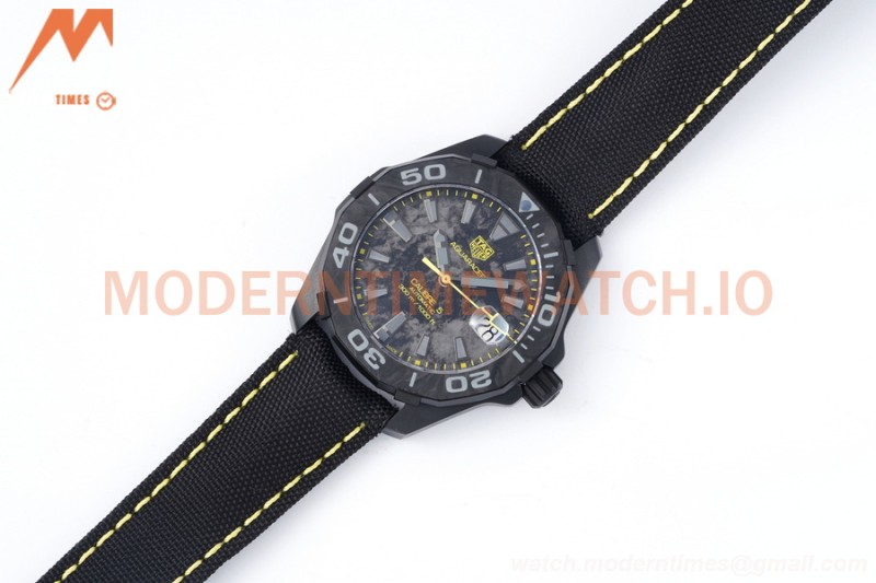 Tag Heuer - Aquaracer Caliber 5 41mm PVD/NY Carbon Black/Yelw TARF SW200