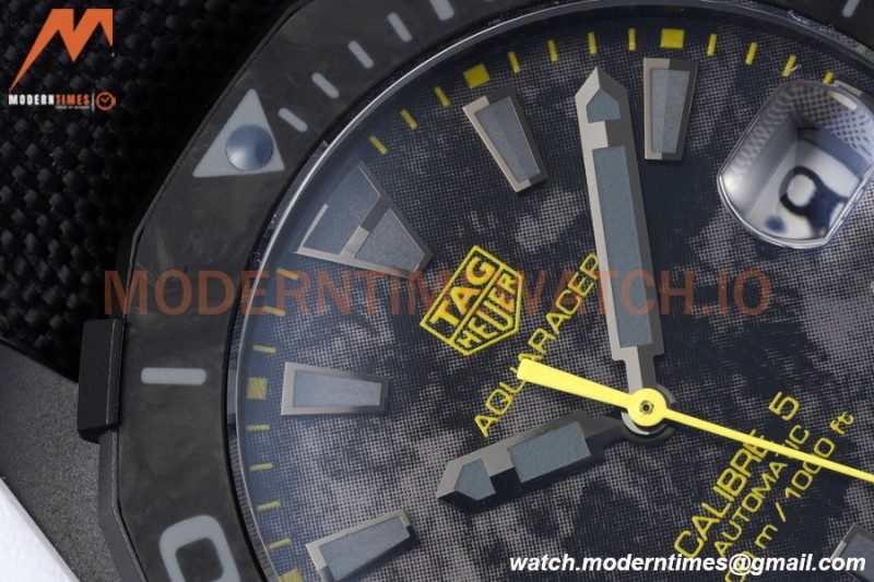 Tag Heuer - Aquaracer Caliber 5 41mm PVD/NY Carbon Black/Yelw TARF SW200