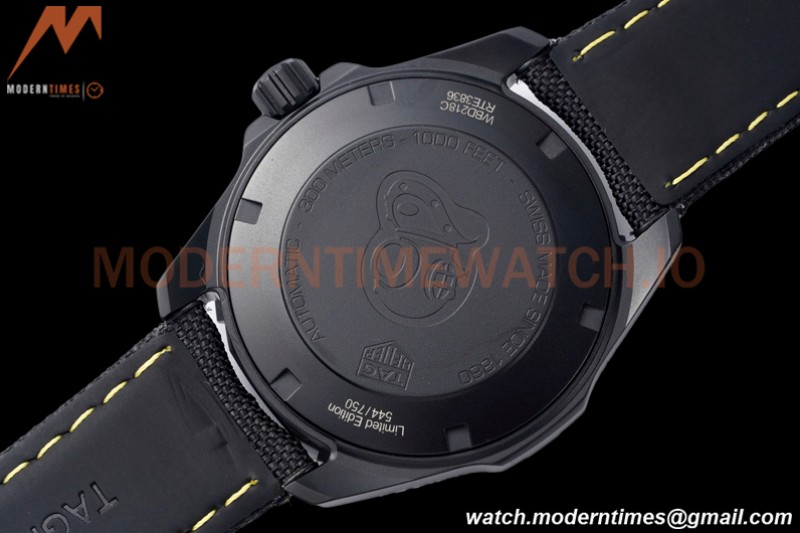 Tag Heuer - Aquaracer Caliber 5 41mm PVD/NY Carbon Black/Yelw TARF SW200