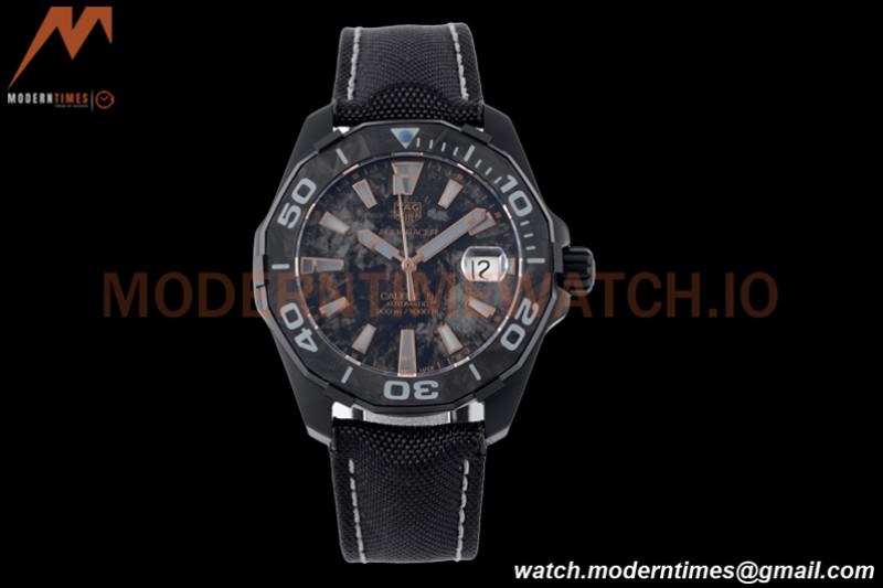 Tag Heuer - Aquaracer Caliber 5 41mm PVD/NY Carbon Black/Gold TARF SW200