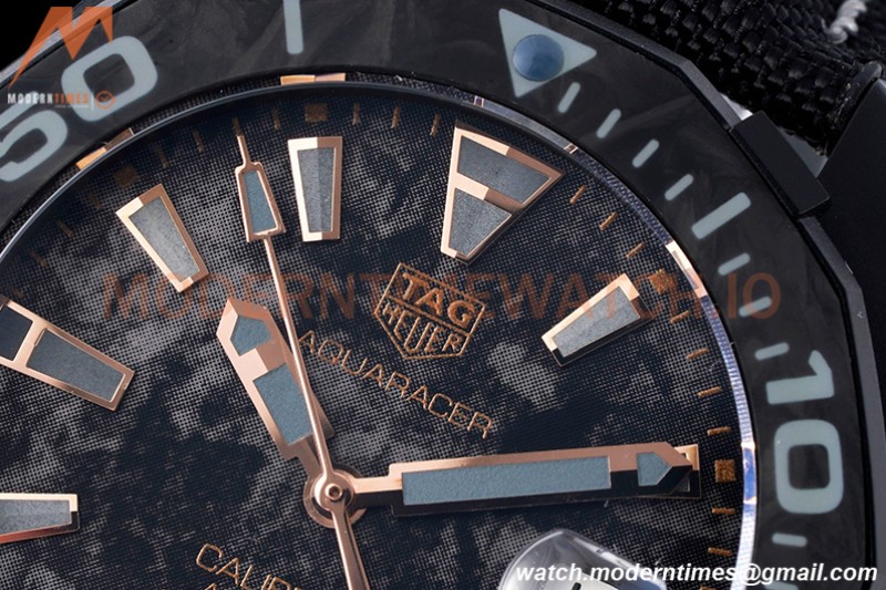 Tag Heuer - Aquaracer Caliber 5 41mm PVD/NY Carbon Black/Gold TARF SW200