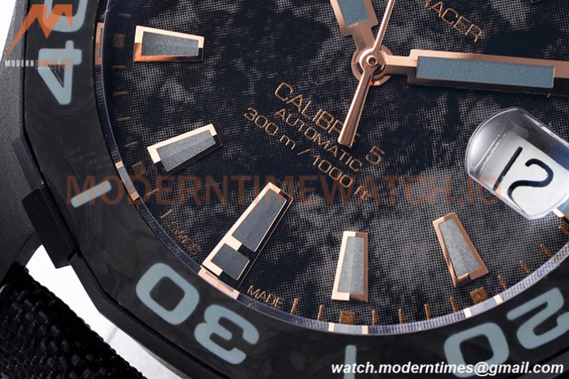 Tag Heuer - Aquaracer Caliber 5 41mm PVD/NY Carbon Black/Gold TARF SW200