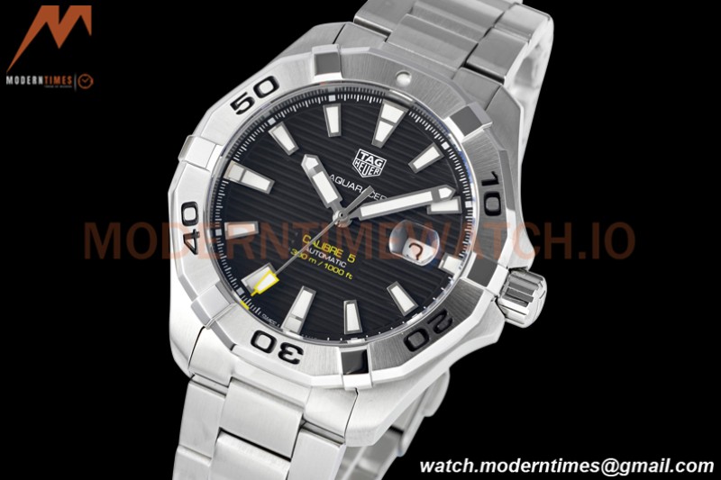 Tag Heuer - Aquaracer Caliber 5 43mm SS/SS Black TARF SW200