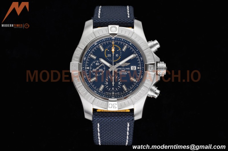Breitling - Avenger Chronograph 45mm SS/NY Blue/Stk TF A7750