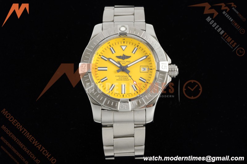 Breitling - Avenger Automatic 43mm SS/SS Yelw/Stk TF V2 A2824 | 브라이틀링 - 어벤저 오토매틱 43mm SS/SS 옐로우/스틸 TF V2 A2824