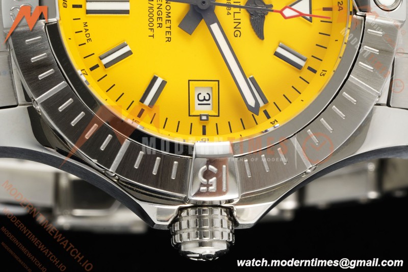 Breitling - Avenger Automatic 43mm SS/SS Yelw/Stk TF V2 A2824 | 브라이틀링 - 어벤저 오토매틱 43mm SS/SS 옐로우/스틸 TF V2 A2824