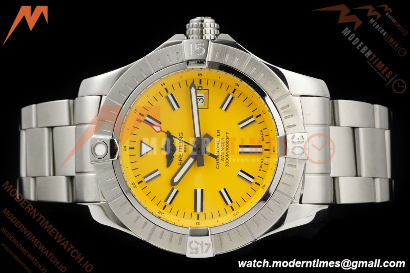 Breitling - Avenger Automatic 43mm SS/SS Yelw/Stk TF V2 A2824 | 브라이틀링 - 어벤저 오토매틱 43mm SS/SS 옐로우/스틸 TF V2 A2824