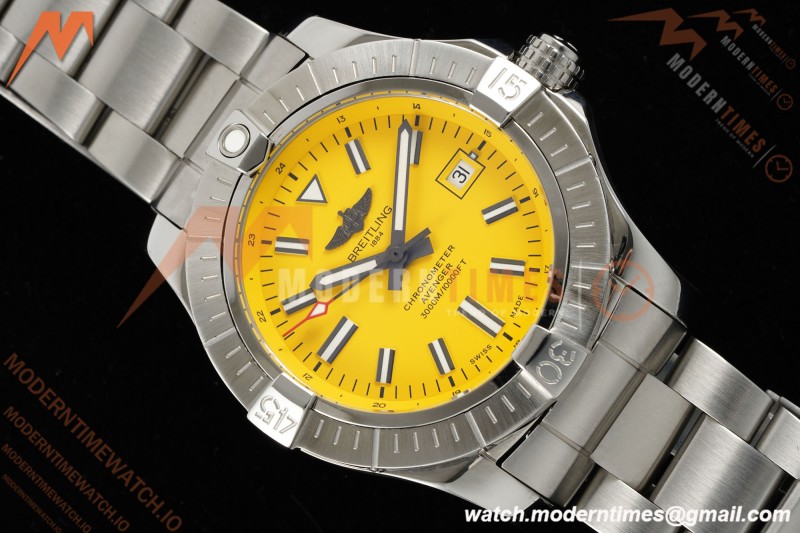 Breitling - Avenger Automatic 43mm SS/SS Yelw/Stk TF V2 A2824 | 브라이틀링 - 어벤저 오토매틱 43mm SS/SS 옐로우/스틸 TF V2 A2824