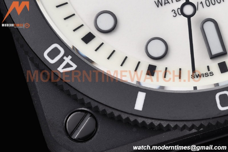 Bell & Ross - BR03-92 Diver Full Lum 42 mm DLC/RU White BRF A2824