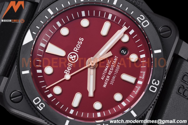 Bell & Ross - BR03-92 Diver Full Lum 42 mm DLC/RU Red BRF A2824