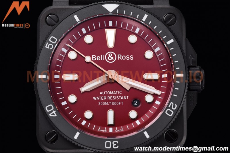 Bell & Ross - BR03-92 Diver Full Lum 42 mm DLC/RU Red BRF A2824